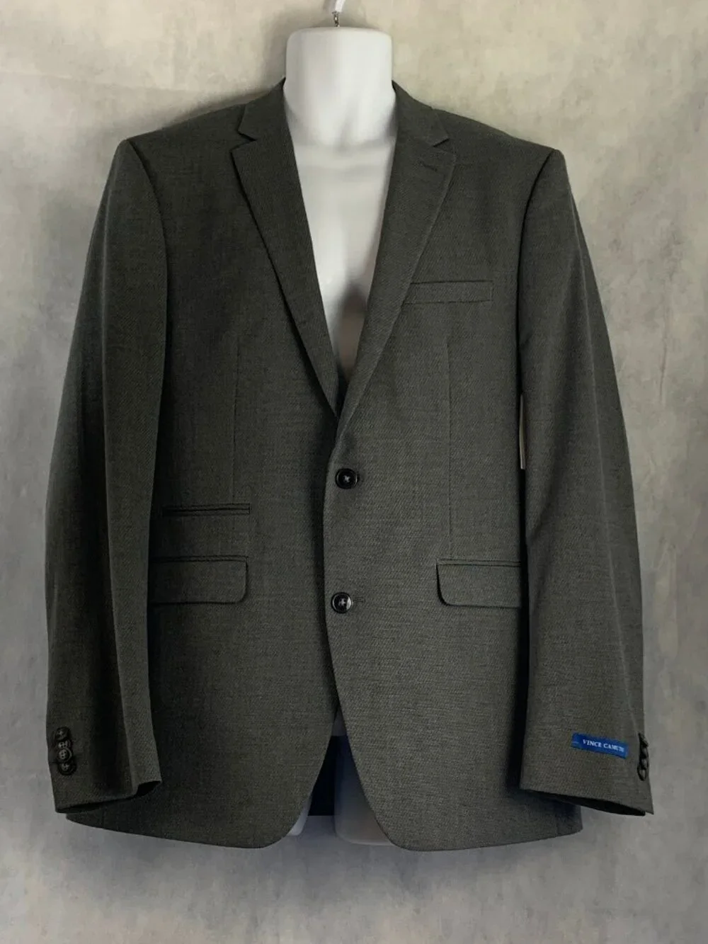 Vince Camuto Men's Slim-Fit Stretch Suit Jacket, Textured Gray, 40L / 40 Long